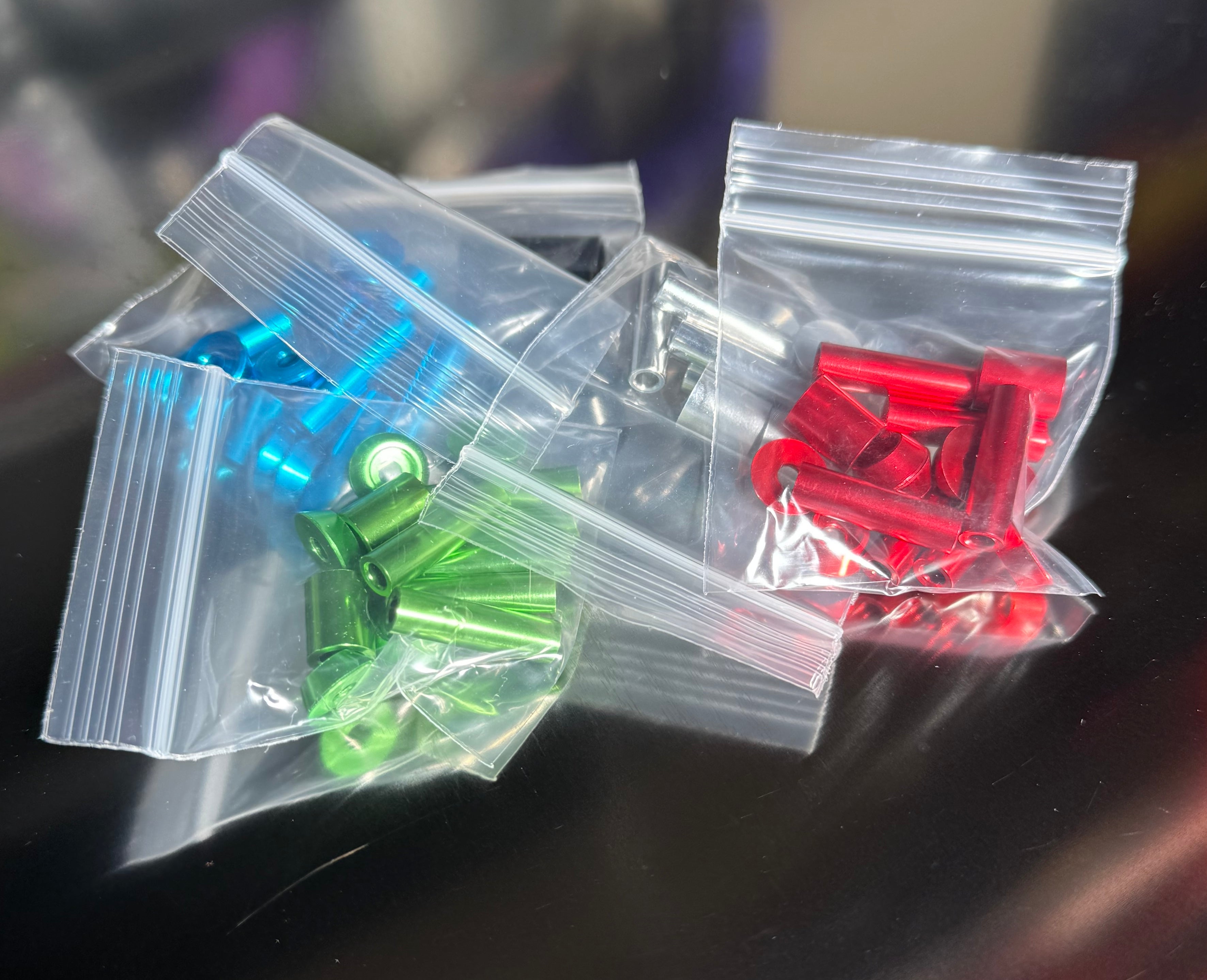 Colored spacers and washers